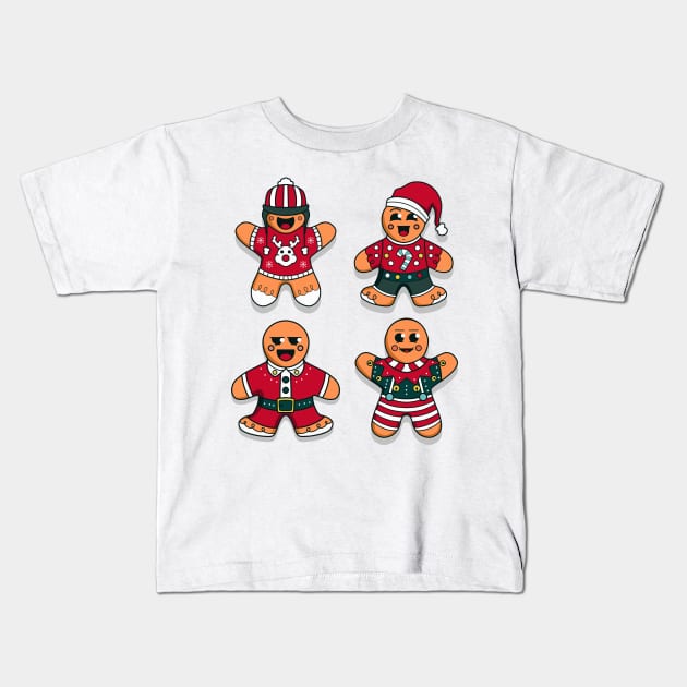 Ginger bread Cookies Kids T-Shirt by Mako Design 